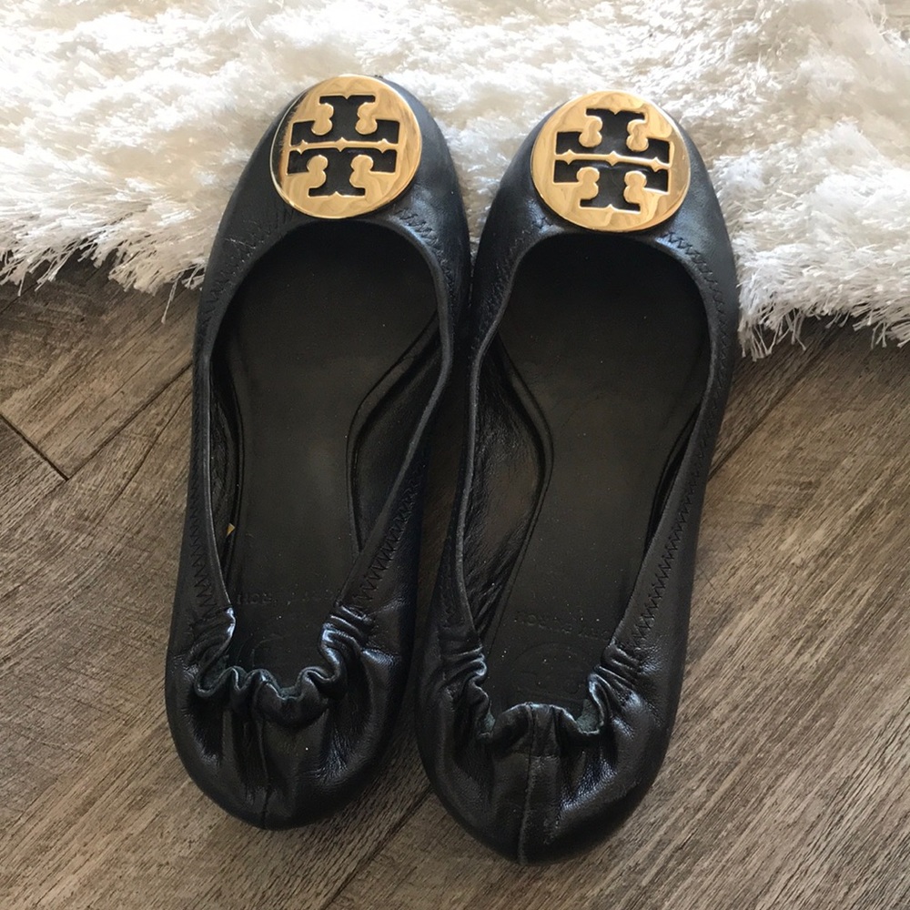 Tory Burch Black Leather Flats - Size 5.5